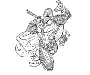 Coloriage Thor en attaquant