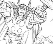 Coloriage Thor en col&egrave;re