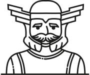Coloriage et dessins gratuit Thor en &eacute;moji à imprimer
