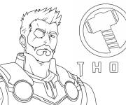 Coloriage Thor en noir et blanc
