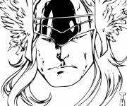 Coloriage Thor en portant son casque