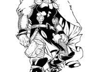 Coloriage Thor en portrait