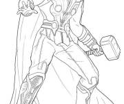 Coloriage Thor en toute puissance et beaut&eacute;