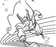 Coloriage Thor en volant dans la galaxie