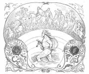 Coloriage Thor et &AElig;sir dans la mythe nordique
