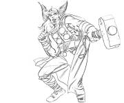 Coloriage Thor le d&eacute;fenseur de galaxie