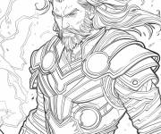 Coloriage Thor, le dieu du tonnerre nordique