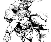 Coloriage Thor montre sa force