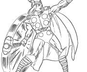 Coloriage Thor Odinson en attaque