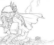 Coloriage Thor pensif