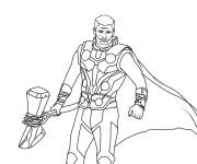 Coloriage Thor portant son tenu de guerre
