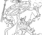 Coloriage Thor produit l'attaque de la foudre