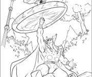 Coloriage Thor produit l'attaque de tornade