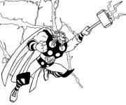 Coloriage et dessins gratuit Thor produit la force de foudre à imprimer