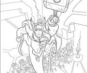 Coloriage Thor quitte le festin festif