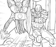 Coloriage Thor Ragnarok et Captain America des Avengers