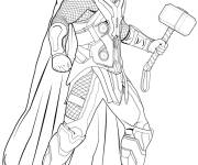 Coloriage Thor r&eacute;aliste Avengers