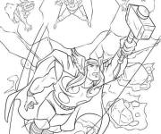 Coloriage Thor seul contres les monstres