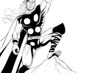 Coloriage Thor sur la falaise