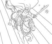 Coloriage Thor sur son cheval