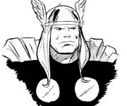 Coloriage Visage de Thor dans la mythologie nordique