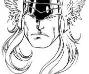 Coloriage Visage du dieu nordique Thor