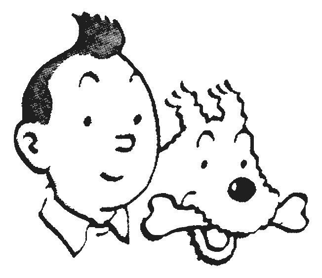 Coloriage et dessins gratuits Têtes de Tintin et Milou à imprimer