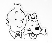 Coloriage Tintin &agrave; d&eacute;couper
