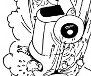 Coloriage Tintin conduit La Voiture