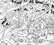 Coloriage Tintin dans La Jungle