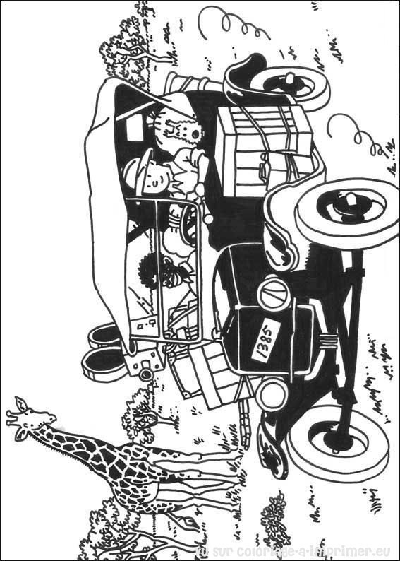 Coloriage et dessins gratuits Tintin découvre La Jungle à imprimer