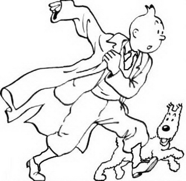 Coloriage et dessins gratuits Tintin dessin animé à imprimer