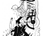 Coloriage Tintin Dupond et Dupont humoristique