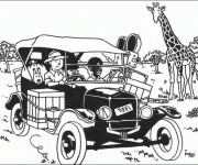 Coloriage Tintin en Afrique