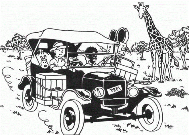 Coloriage et dessins gratuits Tintin en Afrique à imprimer
