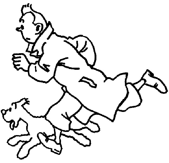 Coloriage et dessins gratuits Tintin en courant à imprimer