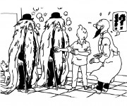 Coloriage Tintin et Le Professeur Bergamotte