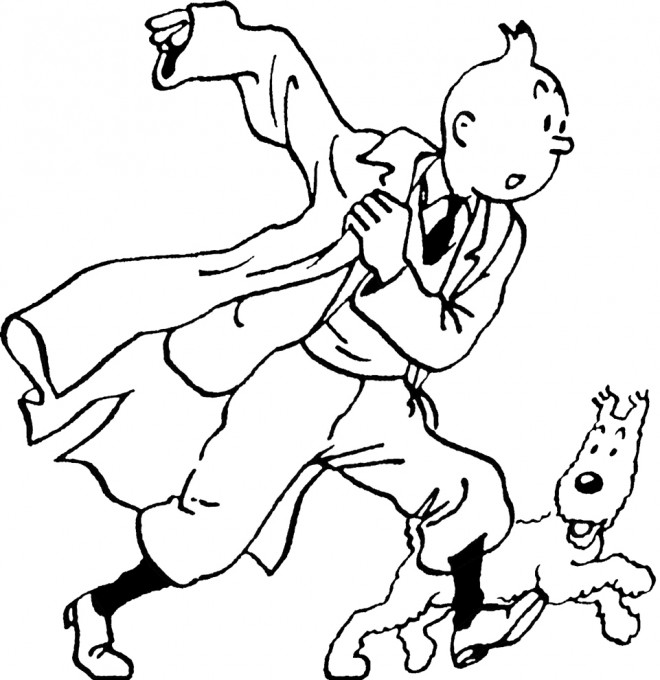 Coloriage et dessins gratuits Tintin et Milou à imprimer