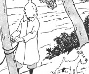 Coloriage Tintin Le Petit d&eacute;couvreur