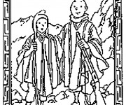 Coloriage Tintin prend Une Photo