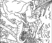 Coloriage Tintin s'&eacute;chappe dans La For&ecirc;t
