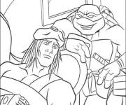 Coloriage Casey Jones et Michelangelo