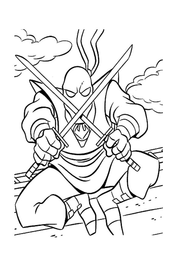 Coloriage et dessins gratuits Combatant Ninja tout fort à imprimer