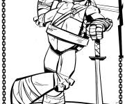 Coloriage Donatello avec son &eacute;p&eacute;e