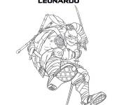Coloriage Leonardo, chef des Teenage Mutant Ninja Turtles