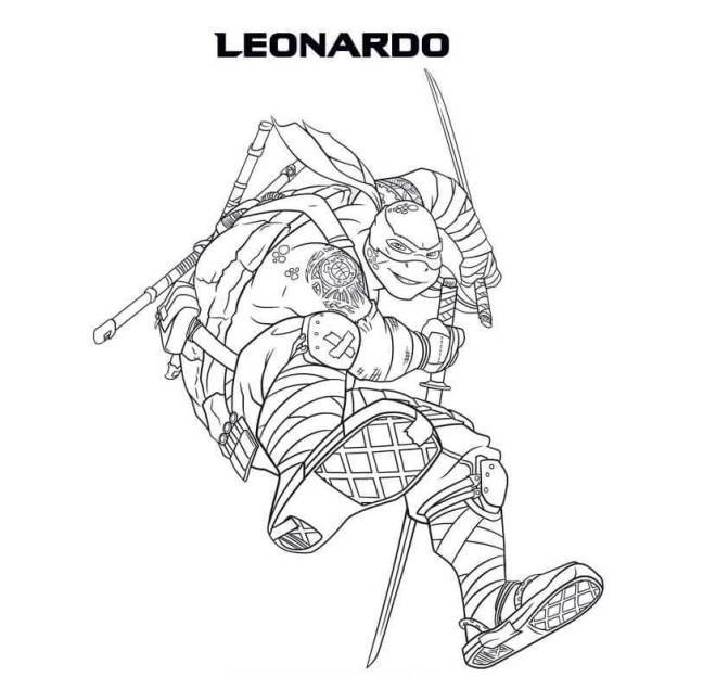 Coloriage et dessins gratuits Leonardo, chef des Teenage Mutant Ninja Turtles à imprimer