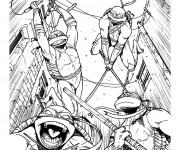 Coloriage Les  quatres Tortues Ninja couleur