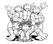 Coloriage Les Tortues Ninja te saluent