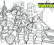 Coloriage Teenage Mutant Tortues Ninja avec pizza