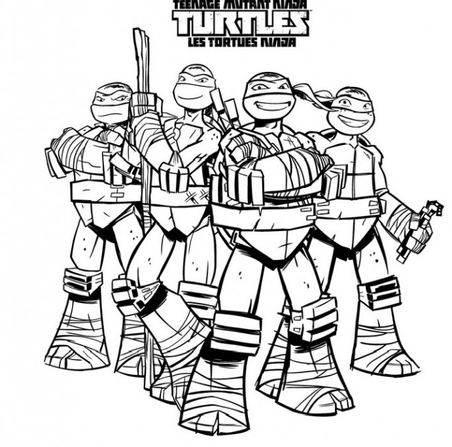 Coloriage Tortue Ninja Affiche dessin gratuit à imprimer